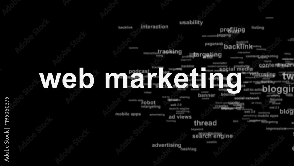 Virtual dolly shot through a 3D cloud of words (internet) with depth of field effect - white characters black background Virtual dolly shot through a 3D cloud of words (internet) with depth of field effect - white characters black background