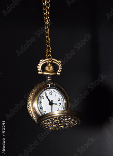 Hanging Vintage Ornamented Pocket Watch - Opened to Read the Time 
