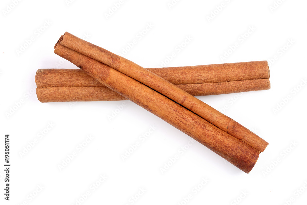 Cinnamon sticks isolated on white background. Top view Cinnamon sticks isolated on white background. Top view