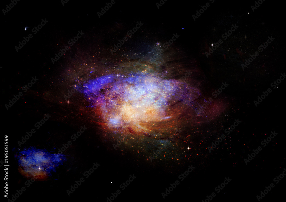 Stars, dust and gas nebula in a far galaxy Stars, dust and gas nebula in a far galaxy