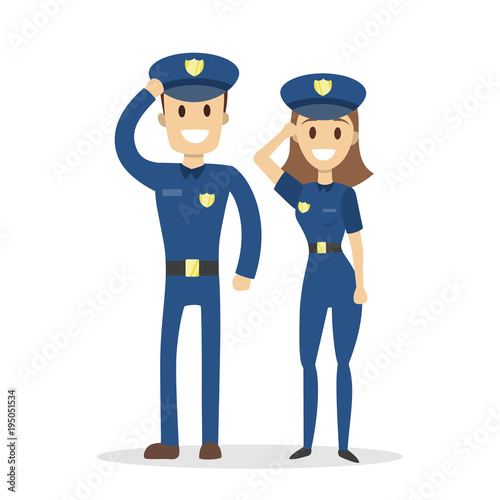 Police officers couple.