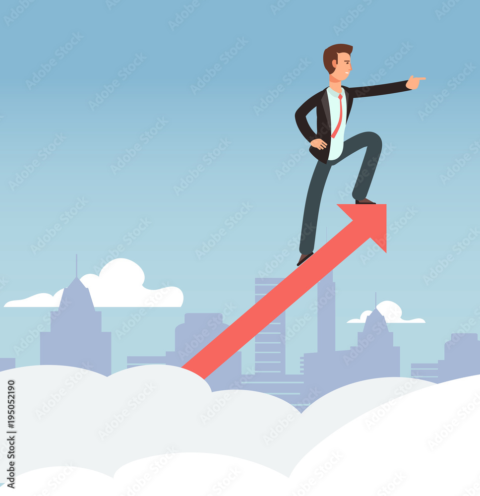 Starting business vector growth concept. New opportunity and business vision background Starting business vector growth concept. New opportunity and business vision background