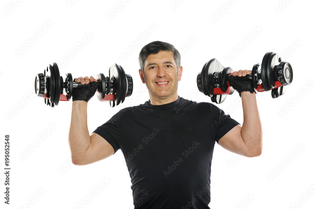 Mature latin man working out