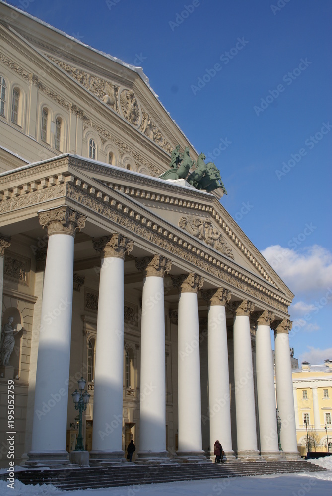 Bolshoi theatre in Moscow, the main theatre, historical and cultural attraction of Russia