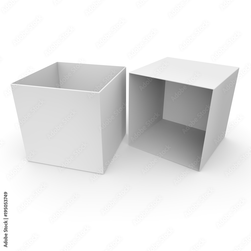 White empty box for products and goods on white isolated background White empty box for products and goods on white isolated background