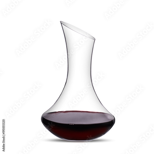 decanter for wine on a white background photo
