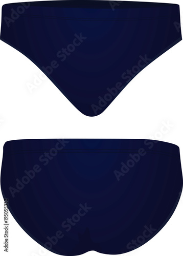 Men blue swim suit. vector illustration