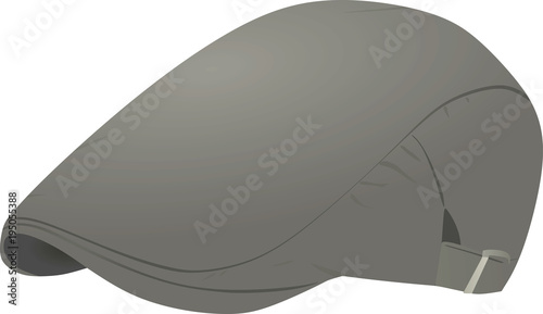 Grey beret cap. vector illustration