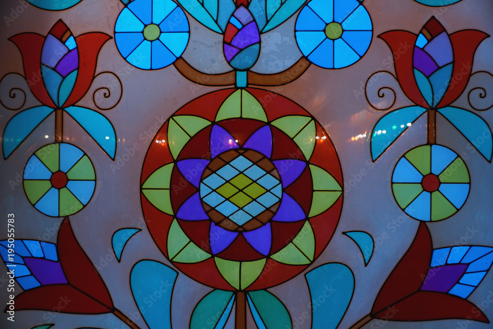Colored stained-glass window Colored stained-glass window