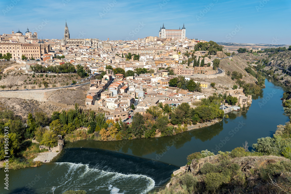 Toledo and the river Tagus in Spain on a sunny day