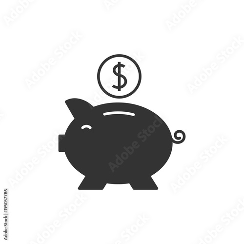 Piggy bank black icon