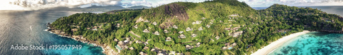 Panoramic aerial view of Seychelles Islands, Mahe'