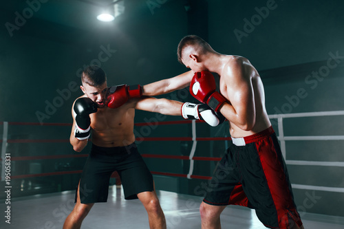 professional boxer on boxing ring, boxing training © VIAR PRO studio