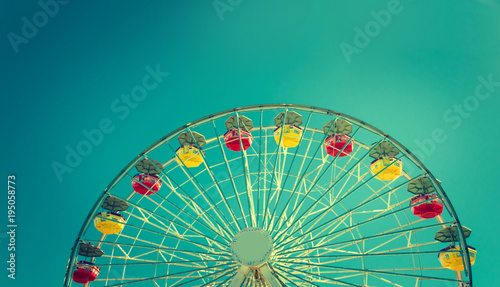 Ferris Wheel Over Sky background