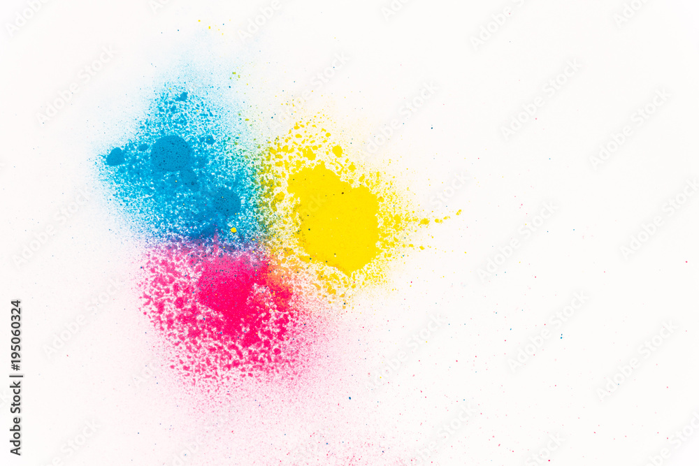 powdered powder paint of red blue and yellow color powdered powder paint of red blue and yellow color