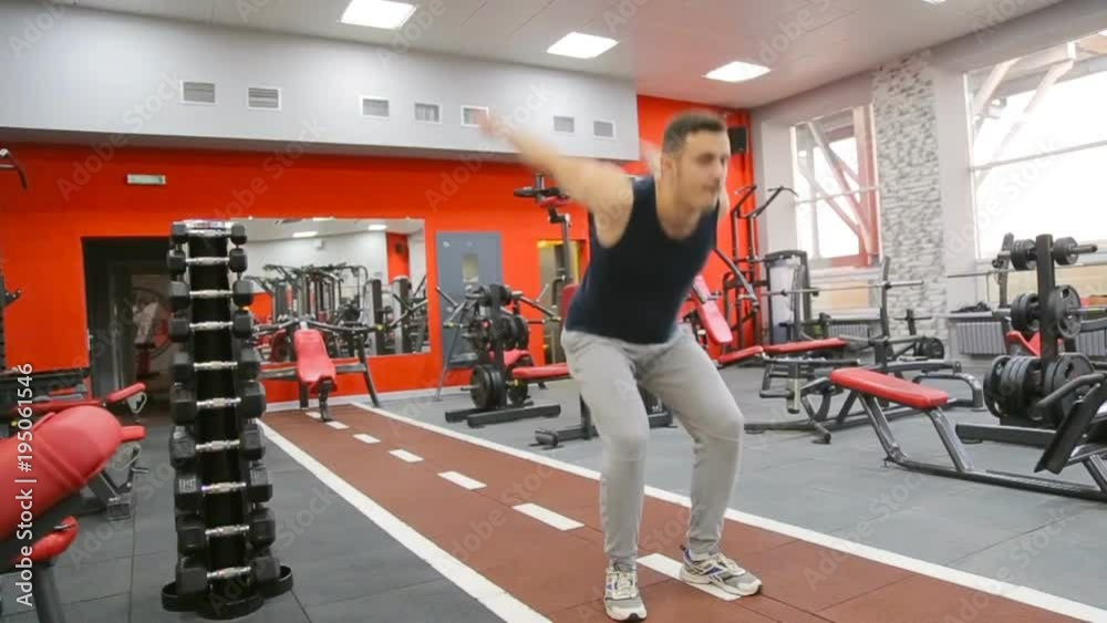 Athletic man doing backflip jump Athletic man doing backflip jump