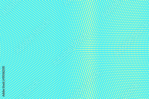 Turquoise yellow dotted halftone. Radial vertical dotted gradient.