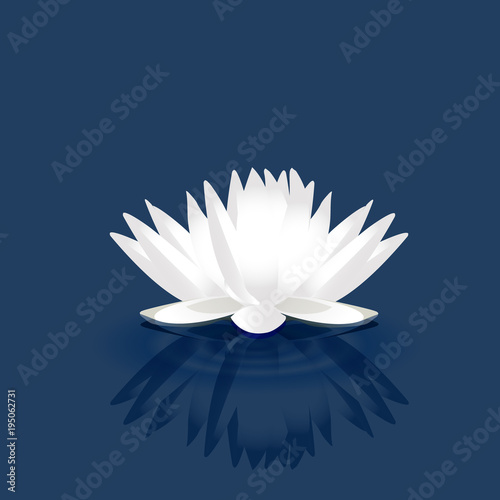 Lotus white flower spa symbol logo vector image
