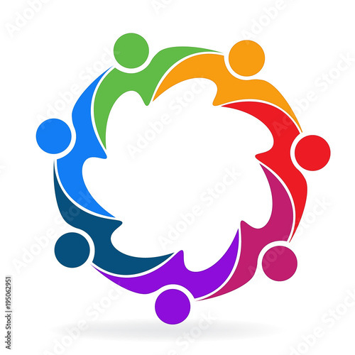 Logo teamwork business hug people