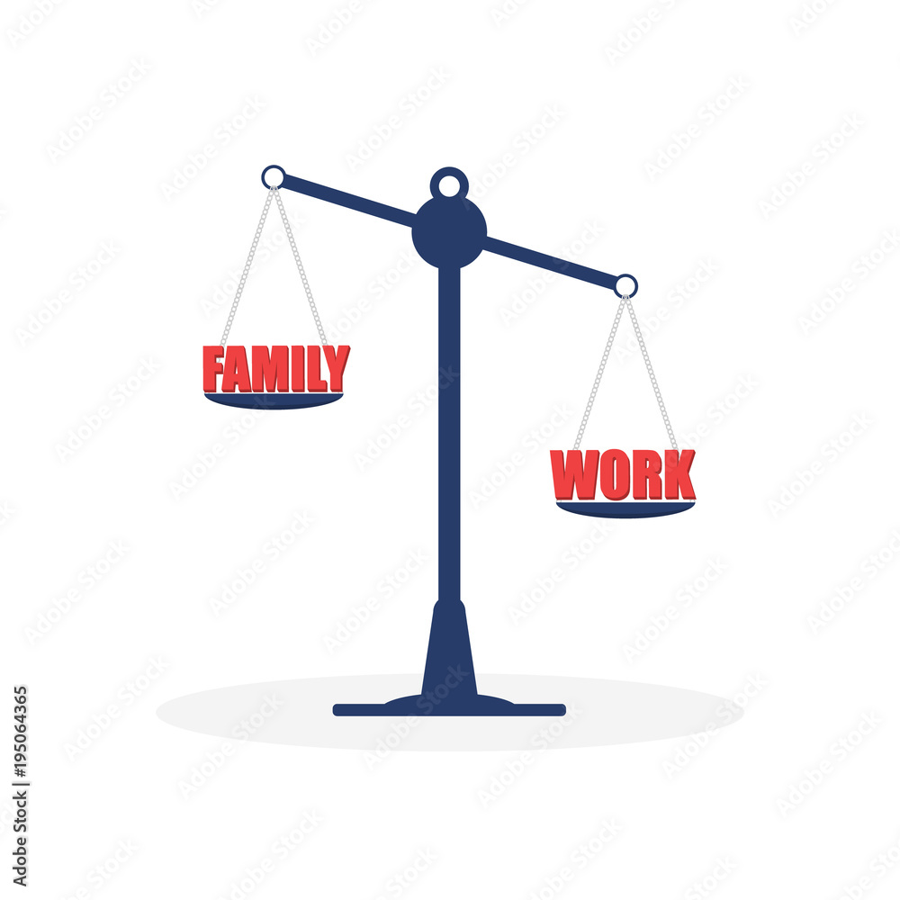 Scales. Career and family are on the scales. Work. Illustration, vector EPS 10. Scales. Career and family are on the scales. Work. Illustration, vector EPS 10.