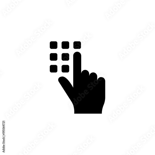 Pin code. Password, Access Identification Unlock vector icon. Simple flat symbol on white background