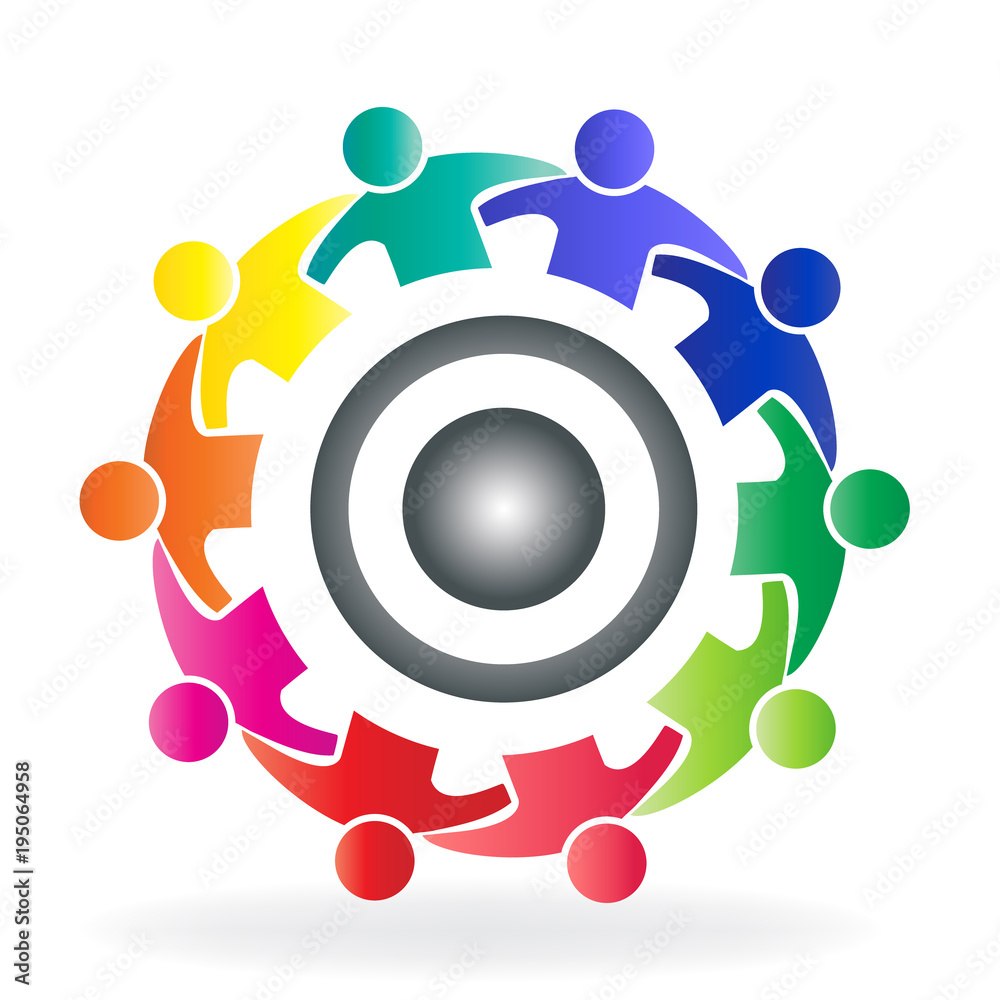 Teamwork community gear solution people logo Teamwork community gear solution people logo