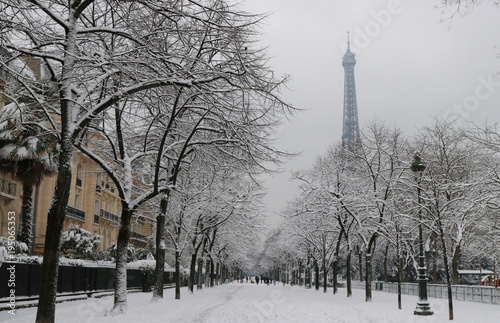 Canvas Print Paris en Hiver sous la neige
