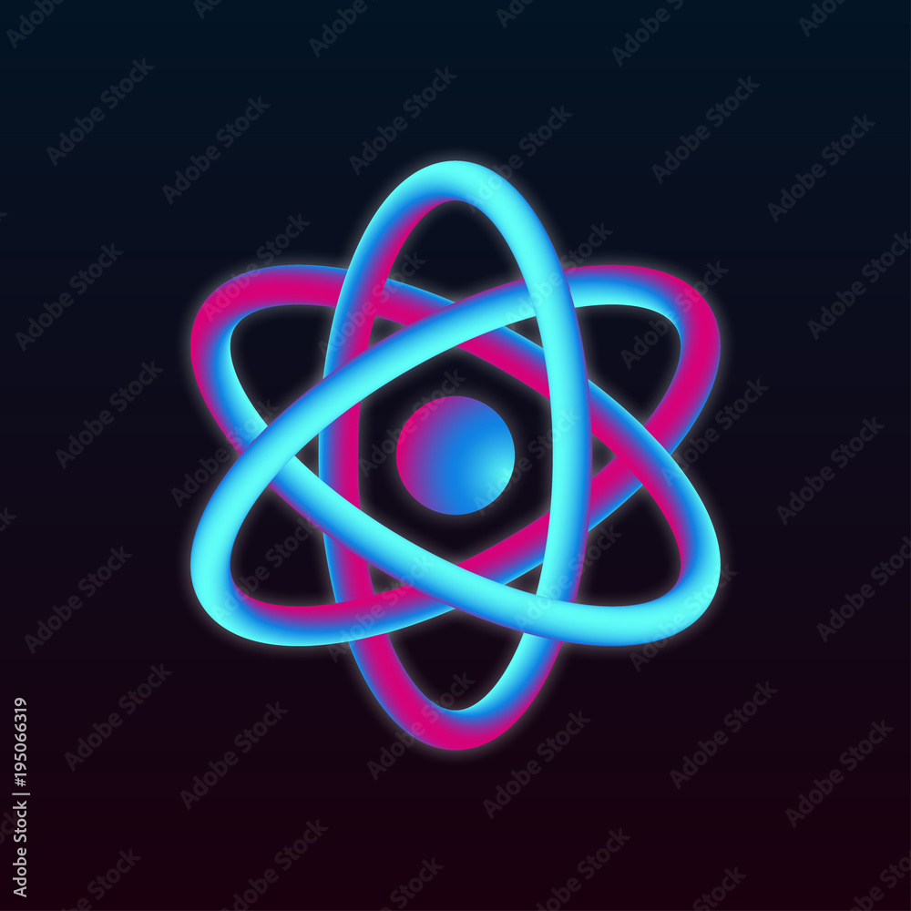 3D Atom Structure. Vector illustration 3D Atom Structure. Vector illustration