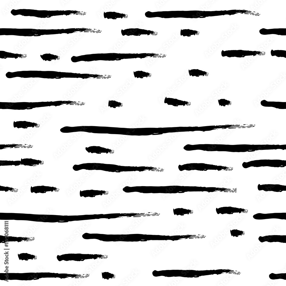 Vector hand drawn black and white seamless pattern in grunge style. Brush stroke, geometric shapes ornament illustration. Good for packaging paper, wallpaper and print design, etc. Vector hand drawn black and white seamless pattern in grunge style. Brush stroke, geometric shapes ornament illustration. Good for packaging paper, wallpaper and print design, etc.