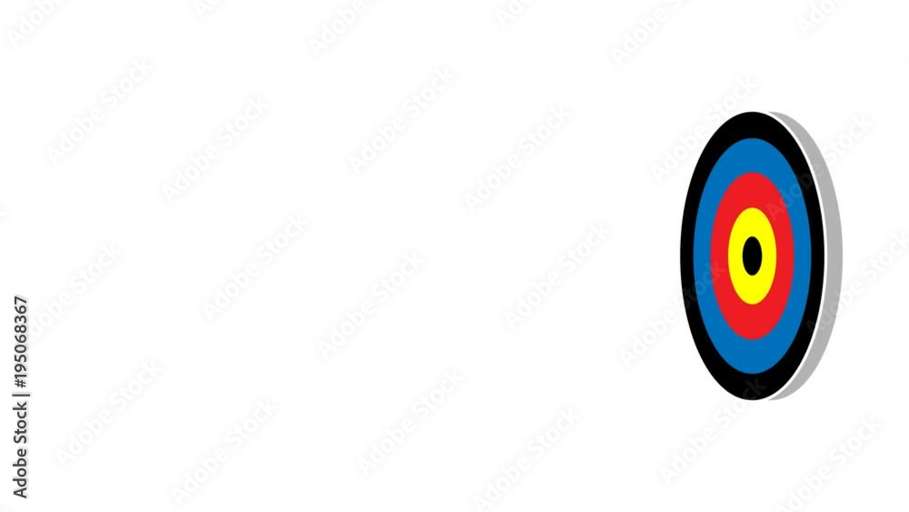 Arrow hits right on target. Color animation with alpha channel. Arrow hits right on target. Color animation with alpha channel.