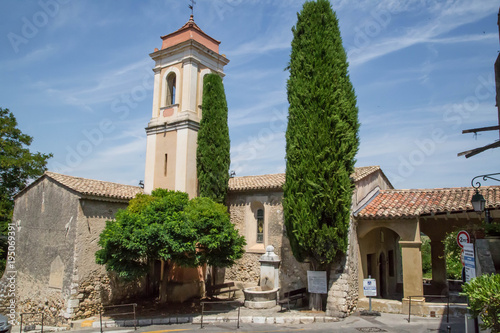 Obraz na plátne Haut de Cagnes, Cagnes sur Mer, Provence, Cote d Azur, Frankreich mit Schloss Gr