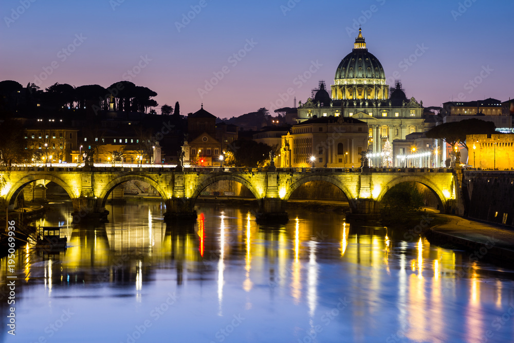 View of St Peter's from Tiber River