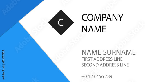 Simple flat material design business card template. Clean and fresh colors. EPS10 vector.