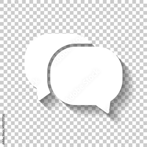 chat icon. White icon with shadow on transparent background