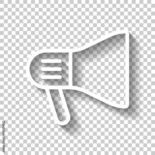 mouthpiece icon. White icon with shadow on transparent background