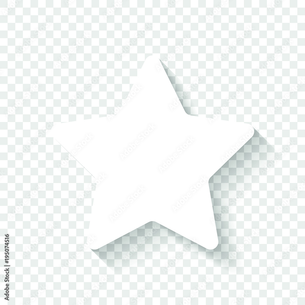 Vecteur Stock Star icon. White icon with shadow on transparent background |  Adobe Stock