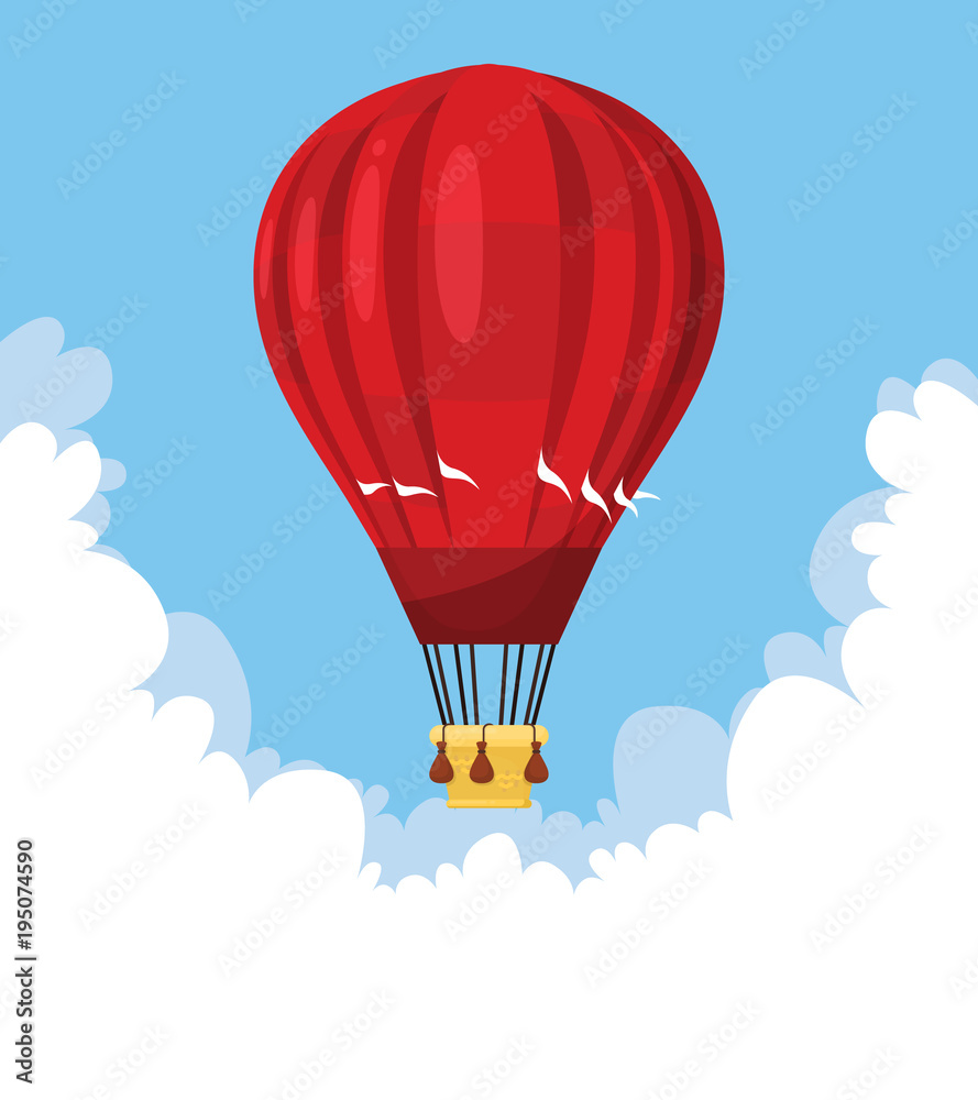 Fototapeta premium Płaski balon na gorące powietrze