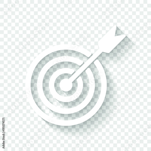 target icon. White icon with shadow on transparent background