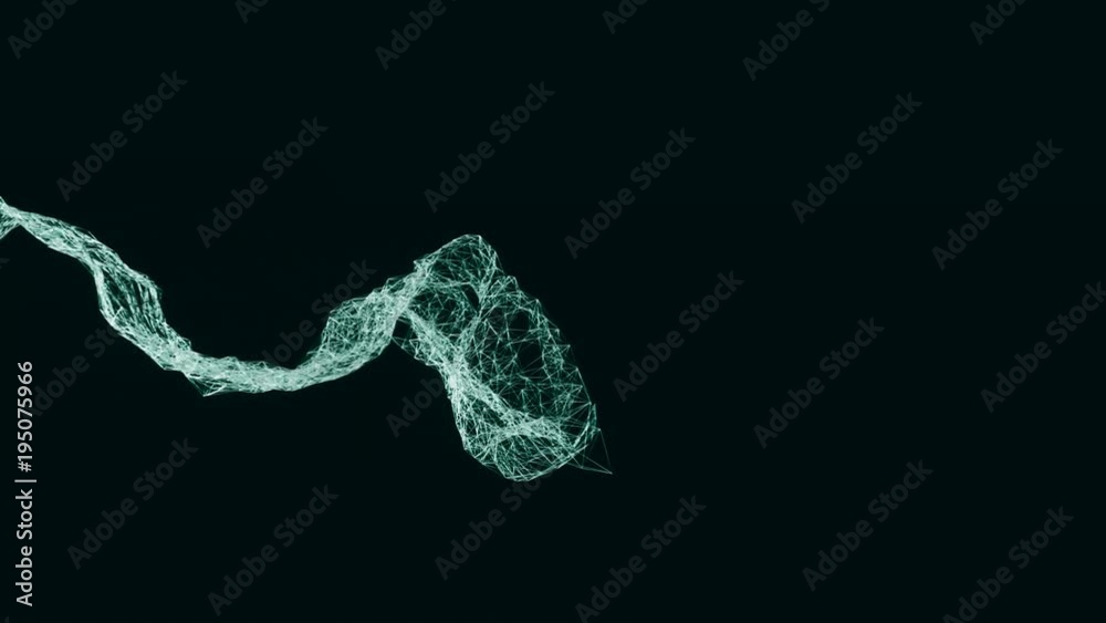 Abstract form with connected lines and dots undulating across the screen. 4K animation. Abstract form with connected lines and dots undulating across the screen. 4K animation.