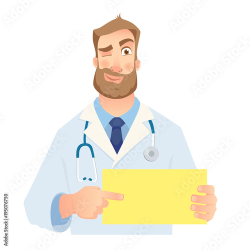 doctor holding blank sign