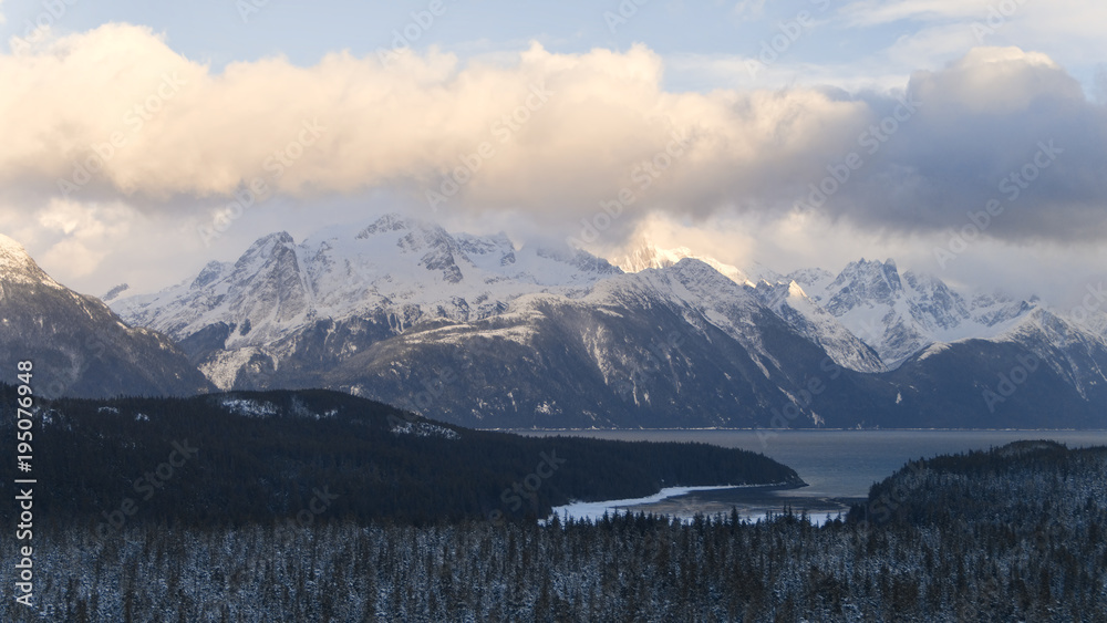 Alaskan Mountains and Clouds