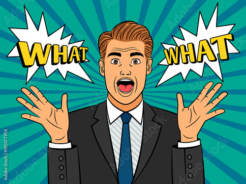 Pop art frightened man