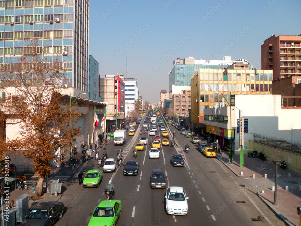 Fototapeta premium Busy Street in Teheran, Iran