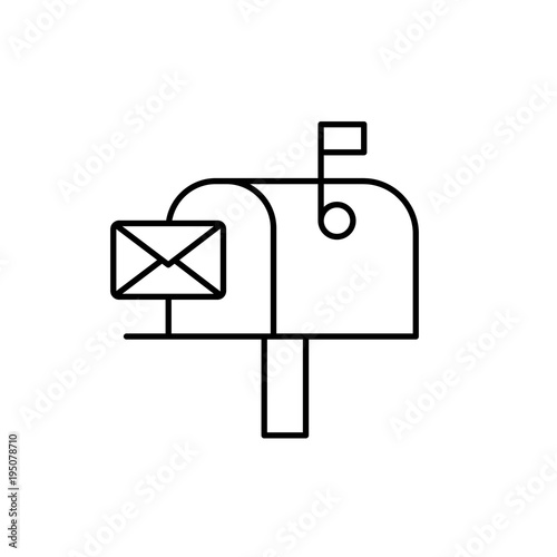mailbox postbox vector line black icon