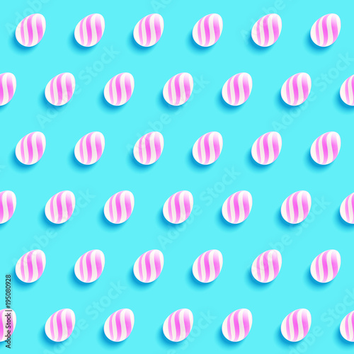 Seamless pastel pattern of striped eggs.