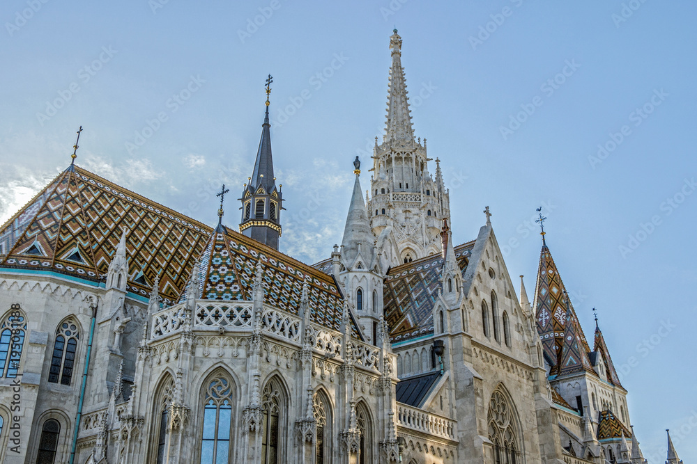 Exterior of Matthias Church in Budapest