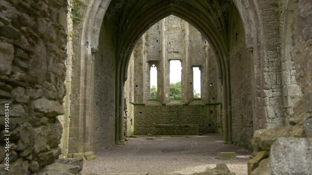 Stone wall with arched ceiling at Hore Abbey Stone wall with arched ceiling at Hore Abbey