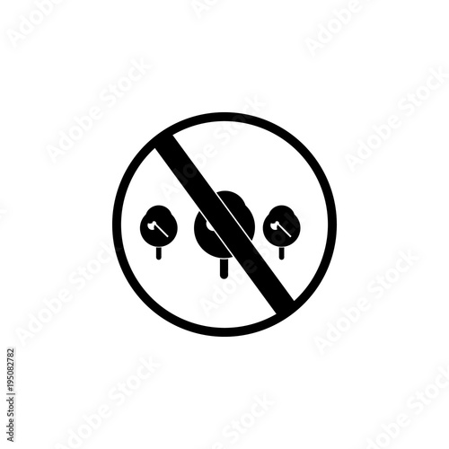 ban on cutting down trees icon. Detailed icon of ecology signs icon. Premium quality graphic design. One of the collection icon for websites, web design, mobile app