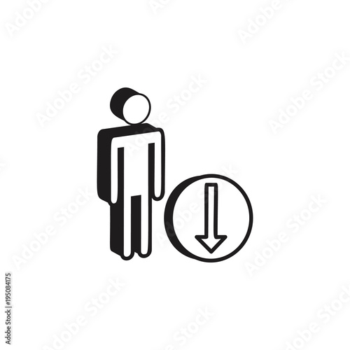 career fall icon. Detailed icon of head hunting and employee icon. Premium quality graphic design. One of the collection icon for websites, web design, mobile app