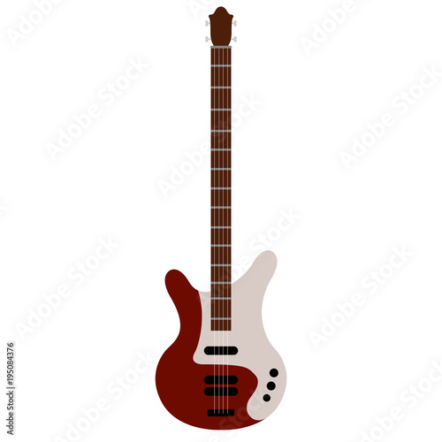 Isolated bass icon. Musical instrument